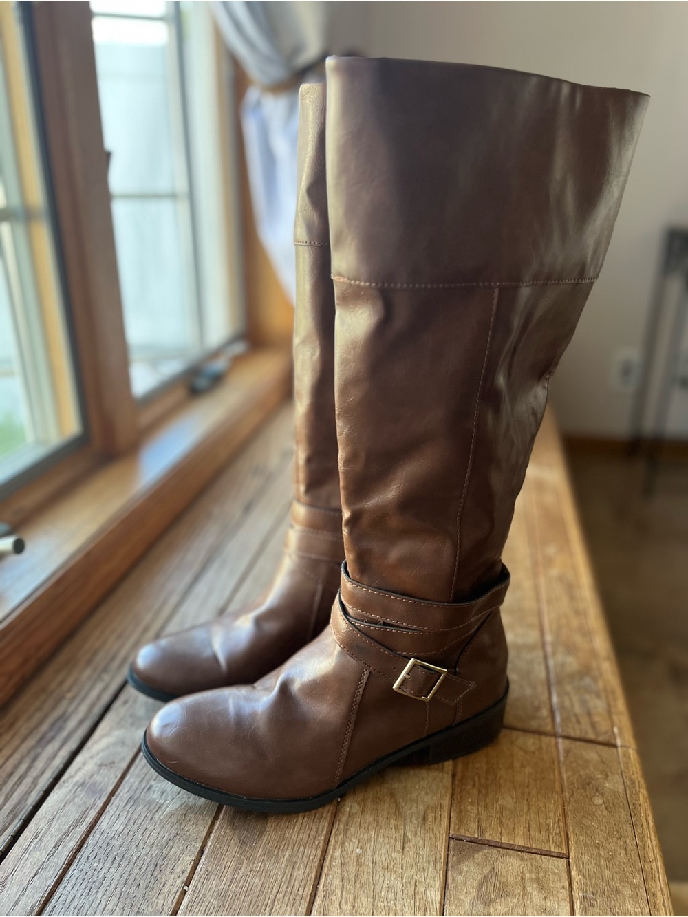 Arizona Jean Company Brown Knee-High Buckle Boots